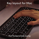 Logitech MX Keys Mini for Mac Minimalist Wireless Keyboard Compact, Bluetooth, Backlit Keys, USB-C, Fast - Space Gray — 920-012644