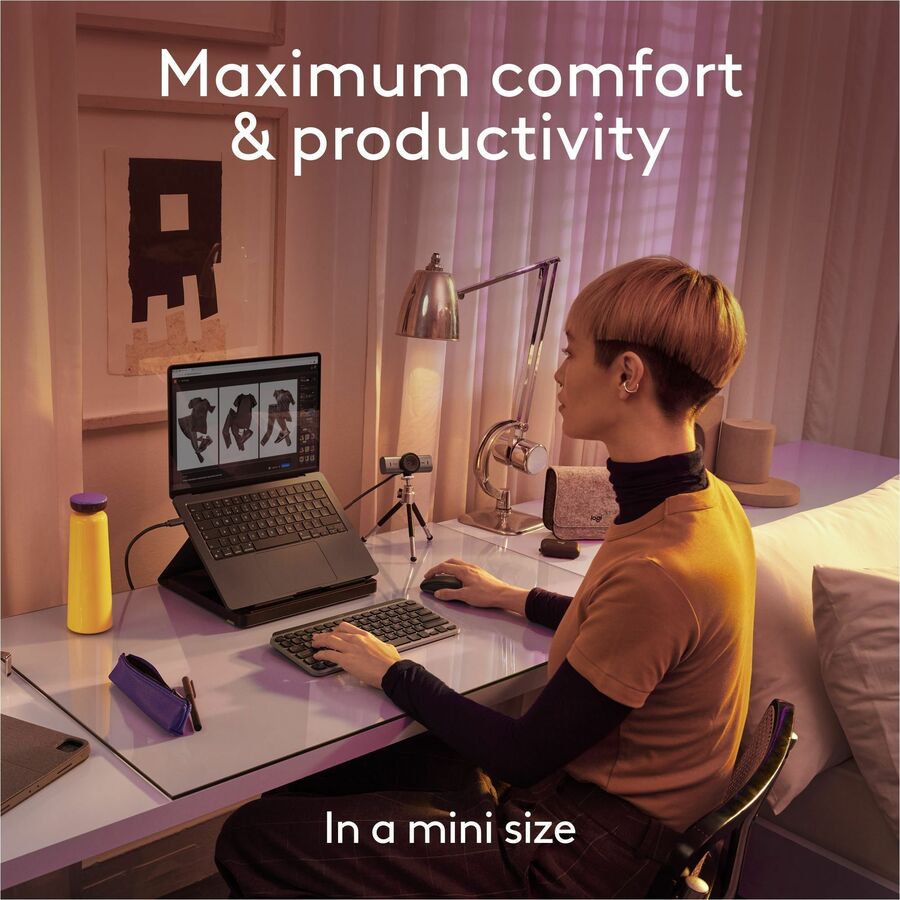 Logitech MX Keys Mini for Mac Minimalist Wireless Keyboard Compact, Bluetooth, Backlit Keys, USB-C, Fast - Space Gray — 920-012644