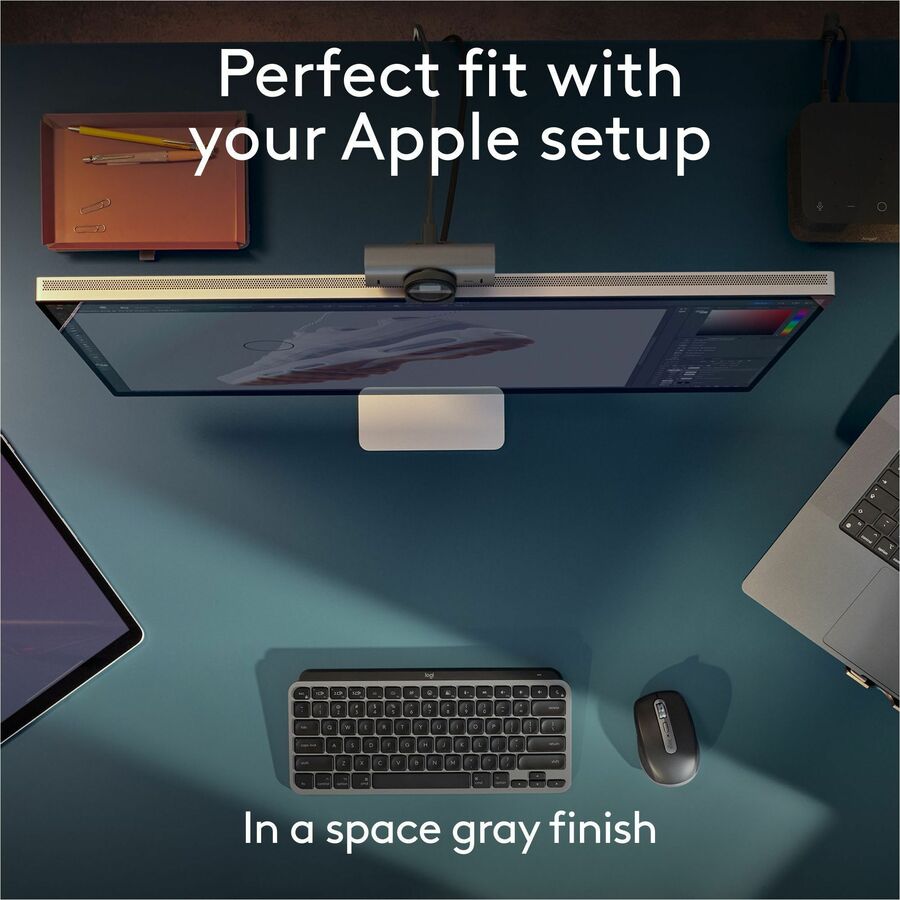 Logitech MX Keys Mini for Mac Minimalist Wireless Keyboard Compact, Bluetooth, Backlit Keys, USB-C, Fast - Space Gray — 920-012644