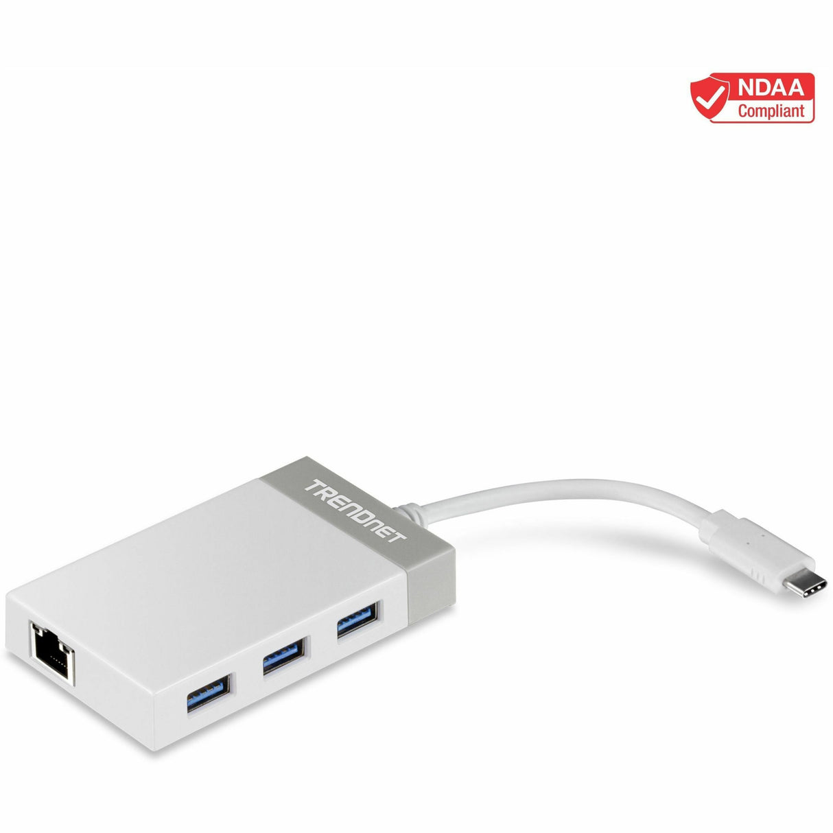 TRENDnet USB-C to Ethernet Gigabit Adapter, TUC-ETGH3, USB-C Hub with RJ-45 Gigabit, Windows and Mac Compatible, 3 x USB 3.0 Ports, 1 x Gigabit Ethernet Port, Compatible with USB 2.0 and USB 1.1 — TUC-ETGH3