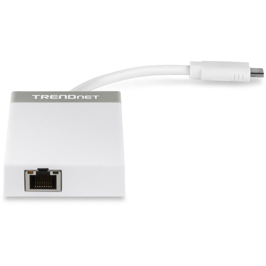 TRENDnet USB-C to Ethernet Gigabit Adapter, TUC-ETGH3, USB-C Hub with RJ-45 Gigabit, Windows and Mac Compatible, 3 x USB 3.0 Ports, 1 x Gigabit Ethernet Port, Compatible with USB 2.0 and USB 1.1 — TUC-ETGH3