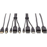 Eaton Tripp Lite Series DisplayPort KVM Cable Kit - DP, USB, 3.5 mm Audio (3xM/3xM) + USB (M/M) + DP (M/M), 4K, 10 ft. (3.05 m), Black — P783-010-DPU