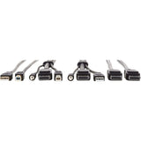 Eaton Tripp Lite Series DisplayPort KVM Cable Kit - DP, USB, 3.5 mm Audio (3xM/3xM) + USB (M/M) + DP (M/M), 4K, 10 ft. (3.05 m), Black — P783-010-DPU