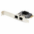 StarTech.com 2-Port Gigabit PCIe Network Adapter Card, 10/100/1000Mbps PCI Express NIC, Dual Realtek RTL8111H, TAA Compliant — ST1000SPEXD4T