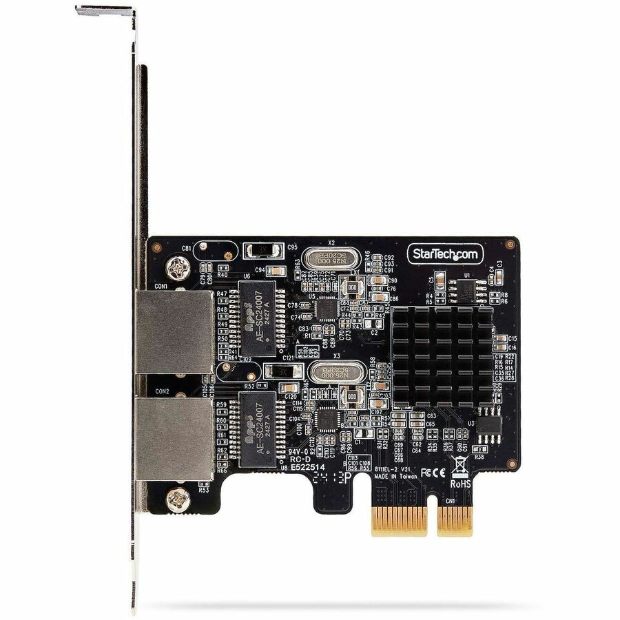 StarTech.com 2-Port Gigabit PCIe Network Adapter Card, 10/100/1000Mbps PCI Express NIC, Dual Realtek RTL8111H, TAA Compliant — ST1000SPEXD4T