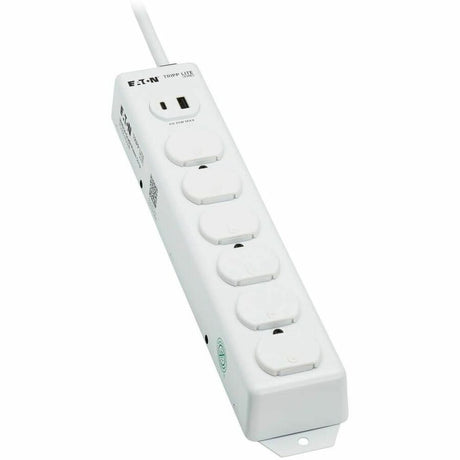 Eaton Tripp Lite Series Safe-IT UL 1363 Medical-Grade Power Strip, 6 Hospital-Grade Outlets, USB Charging, Safety Covers, Antimicrobial, 15 ft. Cord — PS-615-HGUSB