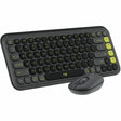 Logitech POP ICON COMBO, Bluetooth Keyboard and Mouse Combo, Comfortable Typing, Programmable Keys and Buttons, Quiet Clicks (Graphite & Green) — 920-013103