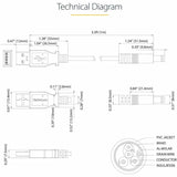StarTech.com 1m USB to Type N Barrel 5V DC Power Cable - USB A to 5.5mm DC — USB2TYPEN1M