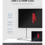 Plugable USB C to HDMI Adapter Cable - Connect USB-C or Thunderbolt 3 Laptops to HDMI Displays up to 4K@60Hz — USBC-HDMI-CABLE