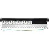 TRENDnet 16-Port Cat6A Shielded Patch Panel, 1U 19" Metal Housing, 10G Ready, Cat5e,Cat6,Cat6A Compatible, Cable Management, Color-Coded Labeling for T568A and T568B Wiring, Black, TC-P16C6AS