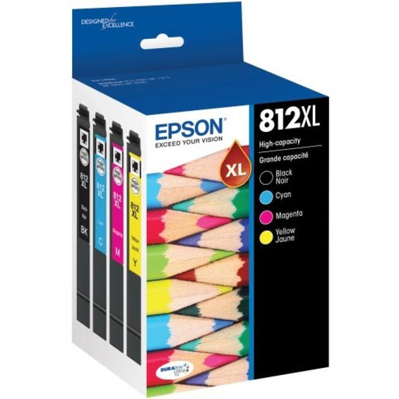 Epson DURABrite Ultra T812XL-XCS High Yield Inkjet Ink Cartridge - Single Pack - Cyan, Black, Yellow, Magenta Pack — T812XL-XCS
