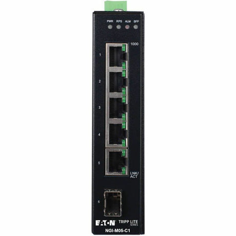 Eaton Tripp Lite Series 5-Port Managed Industrial Gigabit Ethernet Switch - 10/100/1000 Mbps, GbE SFP Slot, -40° to 75°C, DIN Mount, TAA — NGI-M05-C1