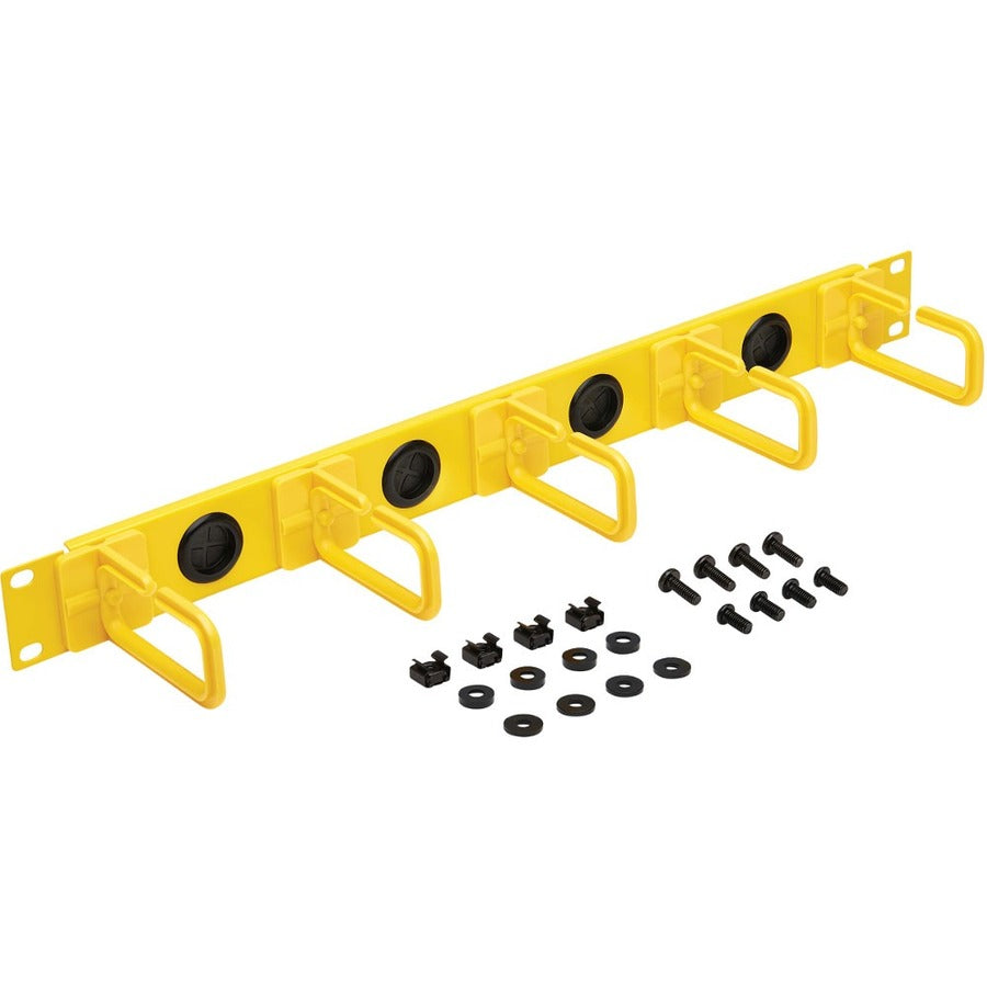 Eaton Tripp Lite Series Horizontal Cable Manager - Flexible Rings, Yellow, 1U — SRCABLERING1UFC
