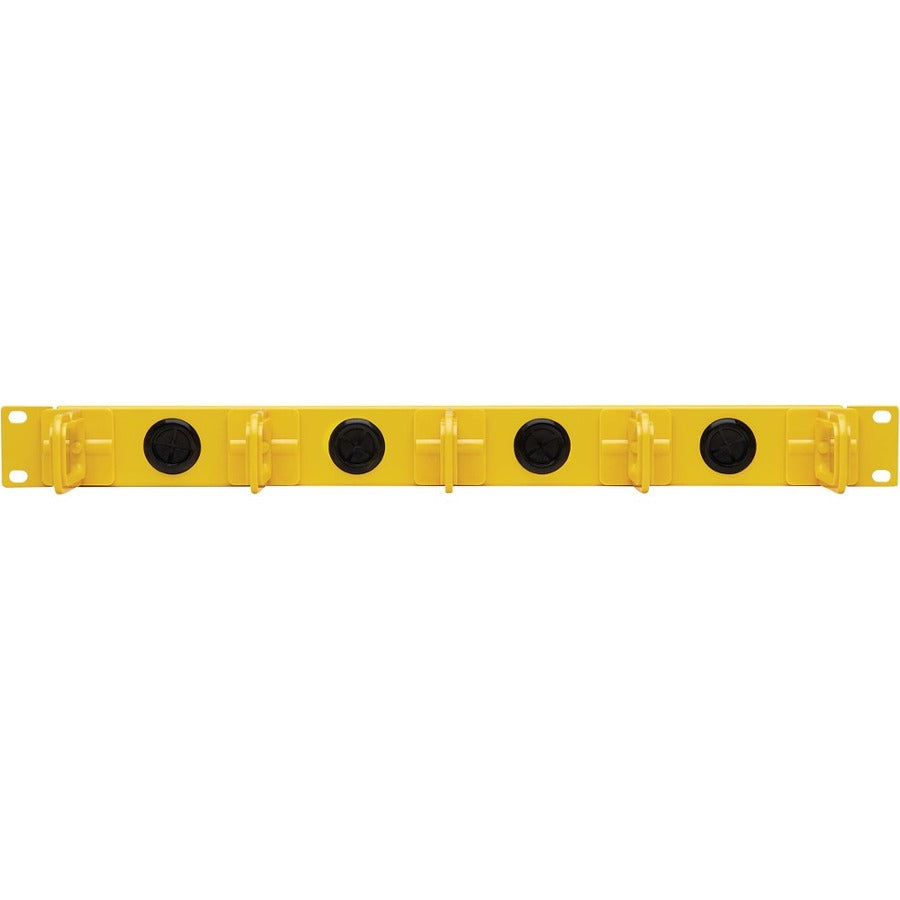 Eaton Tripp Lite Series Horizontal Cable Manager - Flexible Rings, Yellow, 1U — SRCABLERING1UFC