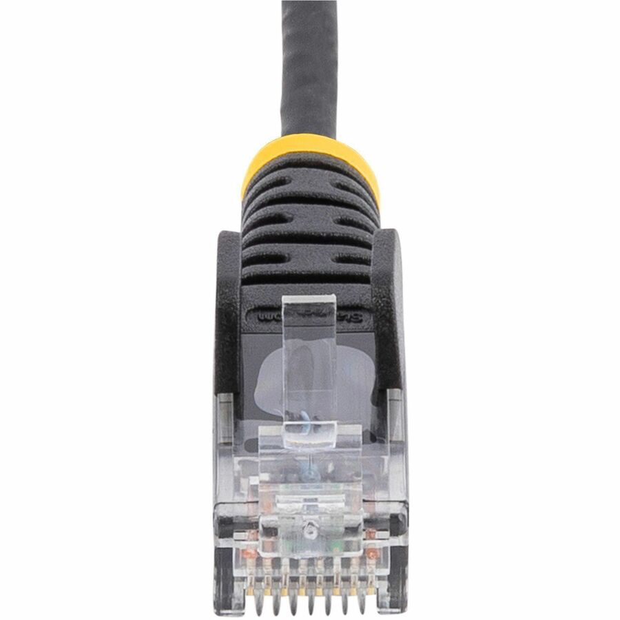 StarTech.com 30ft Black Slim CAT6 Ethernet Cable, Slim Snagless RJ45, UTP, LSZH, 28AWG Bare Copper, Slim Network Patch Cord, Fluke Tested — N6PAT30BLKS