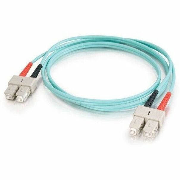 C2G-3m SC-SC 10Gb 50/125 OM3 Duplex Multimode PVC Fiber Optic Cable - Aqua — 33059