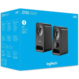 Logitech Multimedia Speakers Z150 with Clear Stereo Sound (Midnight Black, 3W RMS) — 980-000802