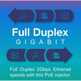 TRENDnet Gigabit Power Over Ethernet Injector, Full Duplex Gigabit Speeds, 1 x Gigabit Ethernet Port, 1 x PoE Gigabit Ethernet Port, Network Devices Up To 100M (328 ft), 15.4W, Black, TPE-113GI
