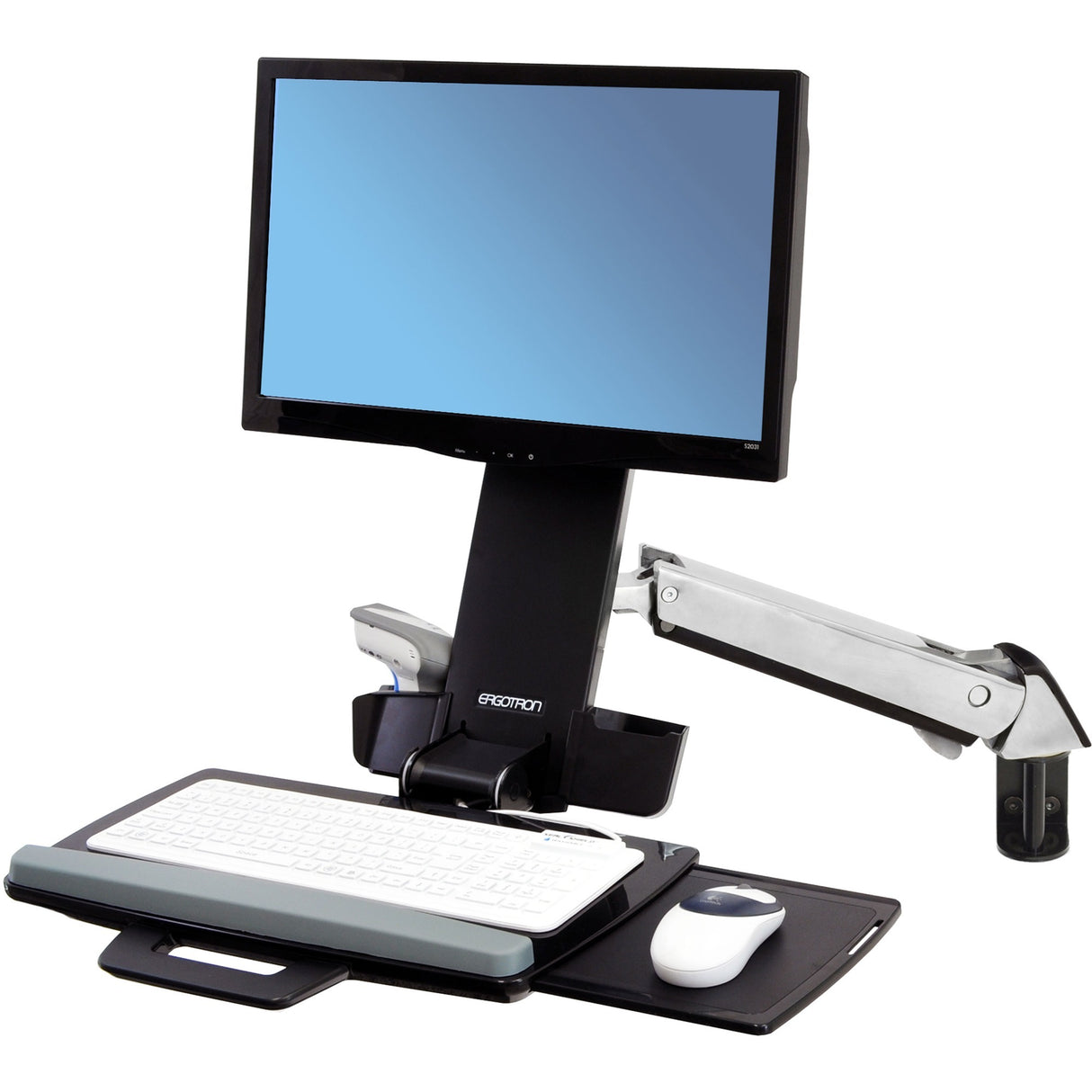 Ergotron StyleView Multi Component Mount for Notebook, Mouse, Keyboard, Monitor, Scanner - Polished Aluminum — 45-266-026