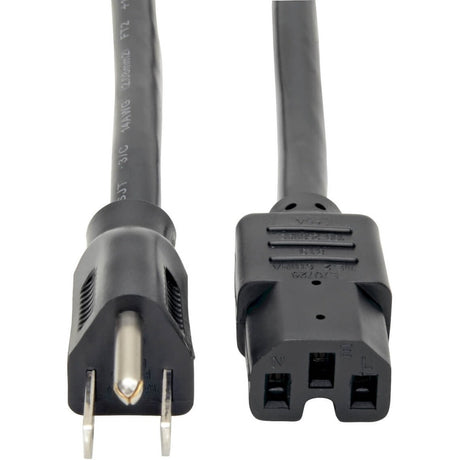 Eaton Tripp Lite Series Power Cord, NEMA 5-15P to C15 - Heavy-Duty, 15A, 125V, 14 AWG, 4 ft. (1.22 m), Black — P019-004