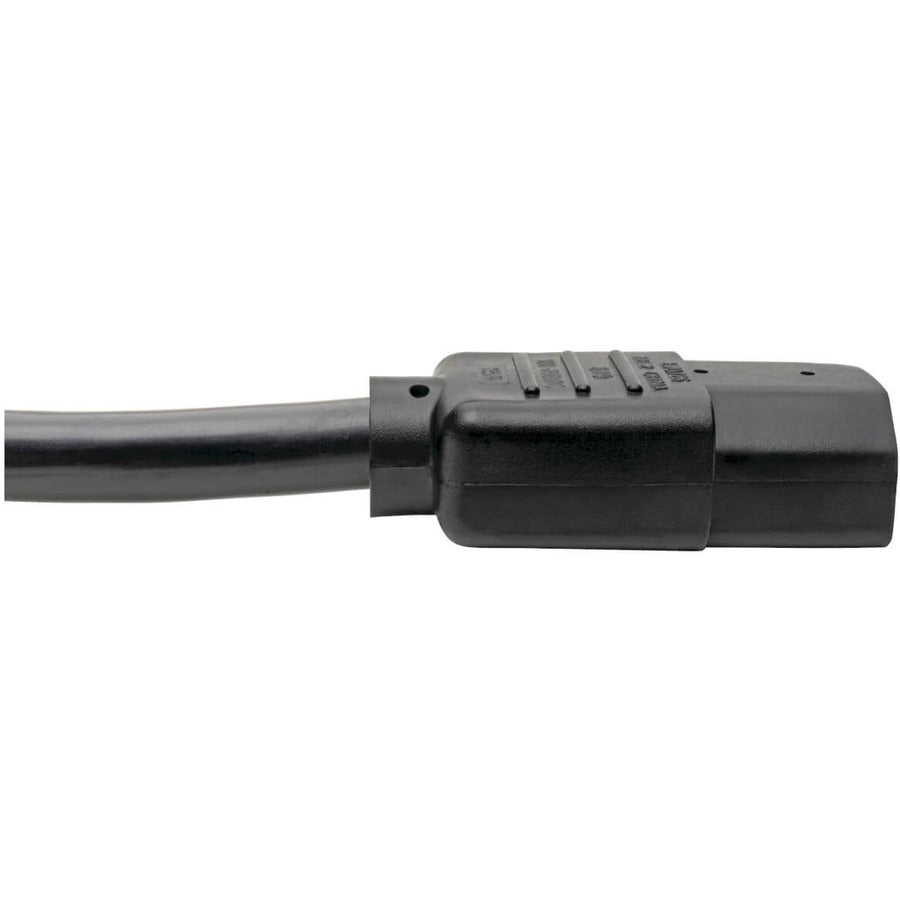 Eaton Tripp Lite Series Power Cord, NEMA 5-15P to C15 - Heavy-Duty, 15A, 125V, 14 AWG, 4 ft. (1.22 m), Black — P019-004