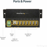 StarTech.com Mountable Rugged Industrial 7 Port USB 2.0 Hub — ST7200USBM