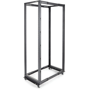 StarTech.com 4-Post 42U Mobile Open Frame Server Rack, 19" Network Rack with Casters, Rolling Rack for Computer/AV/Data/IT Equipment — 4POSTRACK42