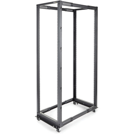 StarTech.com 4-Post 42U Mobile Open Frame Server Rack, 19" Network Rack with Casters, Rolling Rack for Computer/AV/Data/IT Equipment — 4POSTRACK42