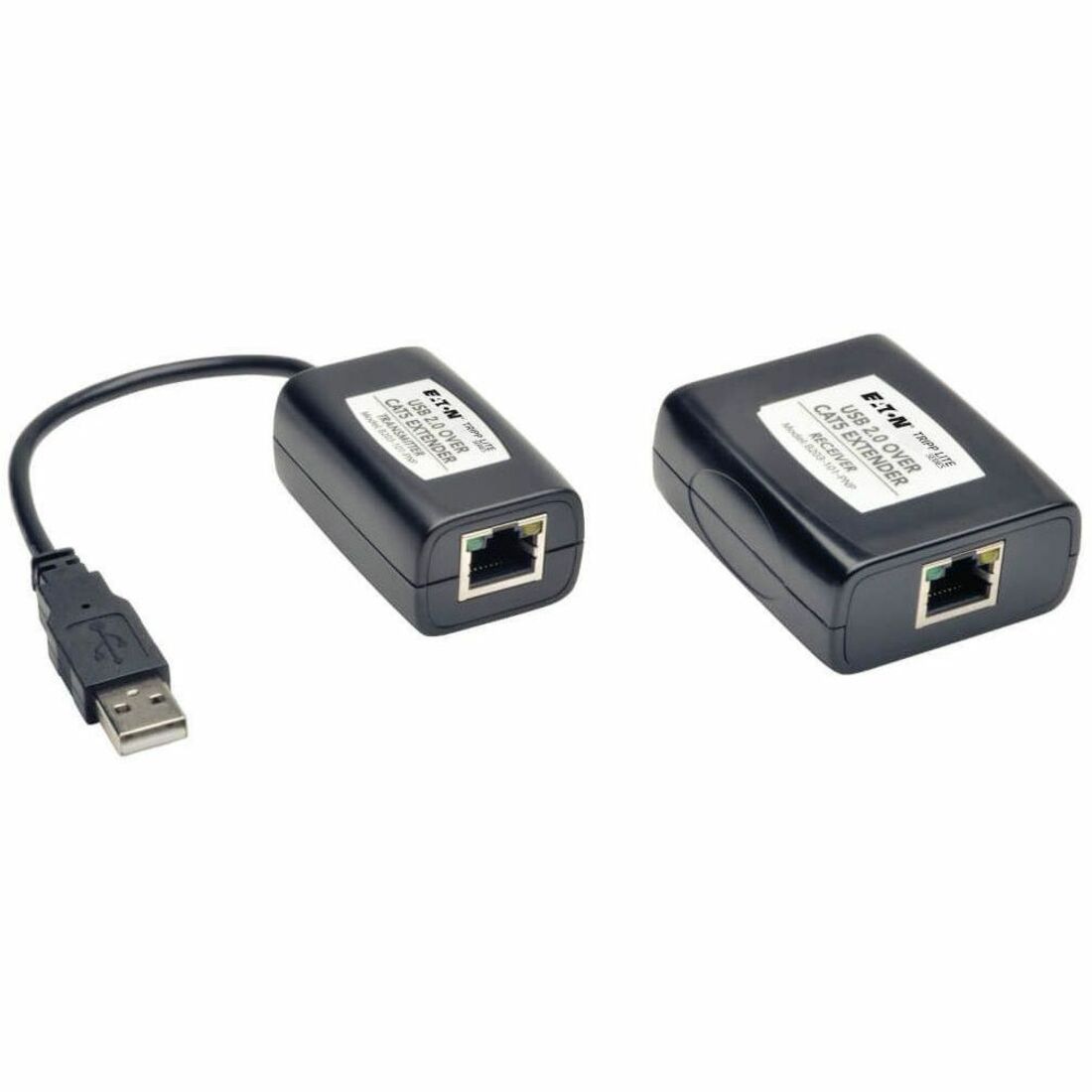 Eaton Tripp Lite Series 1-Port Plug-and-Play USB 2.0 over Cat5/Cat6 Extender Kit, Transmitter & Receiver, USB up to 164.04 ft. (50M), TAA — B203-101-PNP