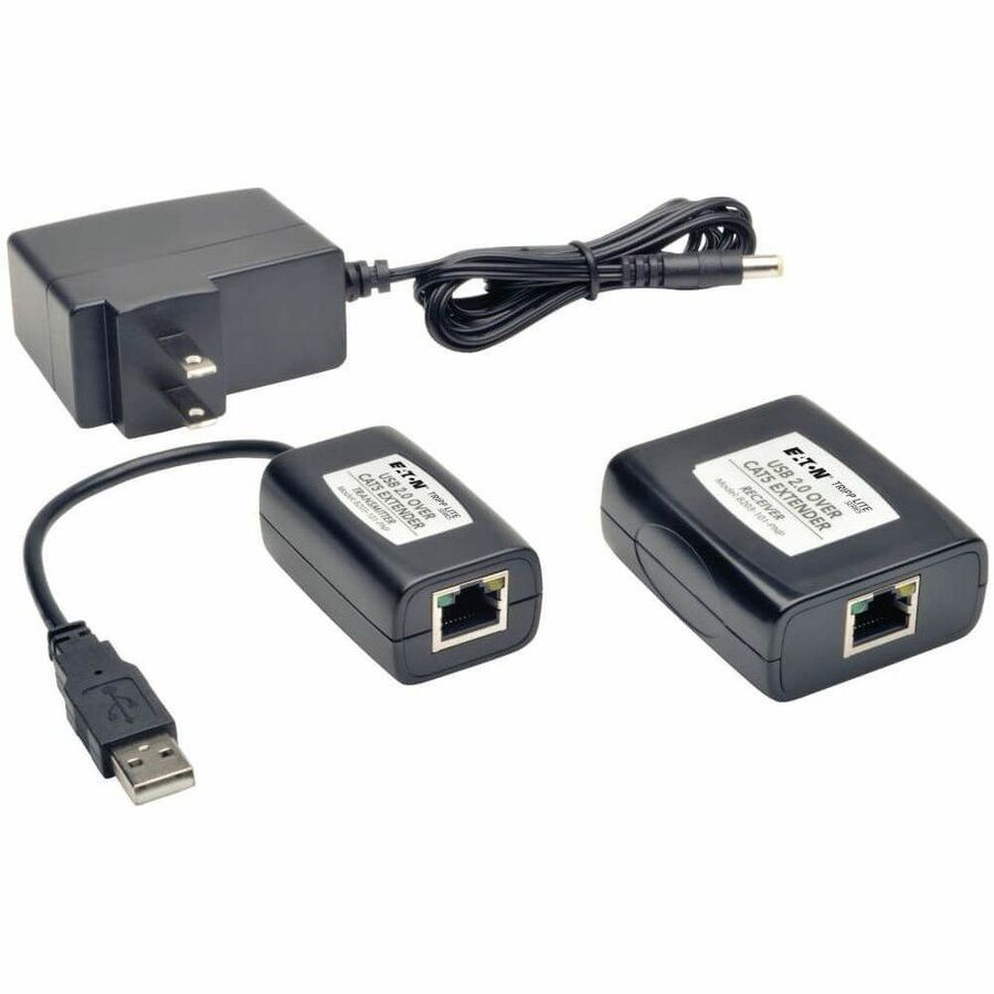 Eaton Tripp Lite Series 1-Port Plug-and-Play USB 2.0 over Cat5/Cat6 Extender Kit, Transmitter & Receiver, USB up to 164.04 ft. (50M), TAA — B203-101-PNP