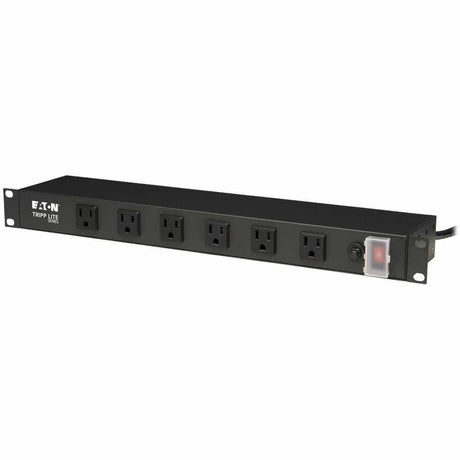 Eaton Tripp Lite Series 1U Rack-Mount Power Strip, 120V, 15A, 5-15P, 12 Right-Angle 5-15R Outlets (6 Front-Facing, 6 Rear-Facing), 15 ft. (4.57 m) Cord — RS-1215-RA