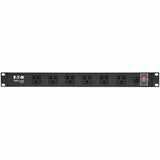 Eaton Tripp Lite Series 1U Rack-Mount Power Strip, 120V, 15A, 5-15P, 12 Right-Angle 5-15R Outlets (6 Front-Facing, 6 Rear-Facing), 15 ft. (4.57 m) Cord — RS-1215-RA