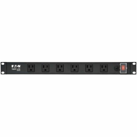 Eaton Tripp Lite Series 1U Rack-Mount Power Strip, 120V, 15A, 5-15P, 12 Right-Angle 5-15R Outlets (6 Front-Facing, 6 Rear-Facing), 15 ft. (4.57 m) Cord — RS-1215-RA