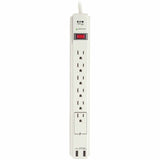 Eaton Tripp Lite Series Protect It! 6-Outlet Surge Protector, 6 ft. (1.83 m) Cord, 990 Joules, 2 x USB Charging ports (2.1A), Gray Housing — TLP606USB