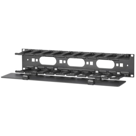 APC NetShelter Cable Management, Horizontal Cable Manager, 2U, Single Side with Cover, Black, 483 x 88 x 110 mm — AR8600A