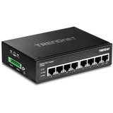 TRENDnet 8-Port Industrial Gigabit PoE+ DIN-Rail Switch, TI-PG80, 8 x Gigabit PoE+ Ports, 200W PoE Power Budget, 16Gbps Switching Capacity, NDAA TAA Compliant, Lifetime Protection — TI-PG80
