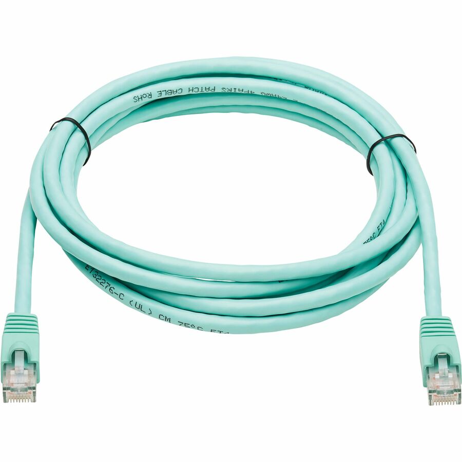 Eaton Tripp Lite Series Cat6a 10G Snagless UTP Ethernet Cable (RJ45 M/M), Aqua, 10 ft. (3.05 m) — N261-010-AQ