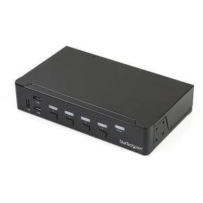 StarTech.com 4-Port DisplayPort KVM Switch - DP KVM Switch with Built-in USB 3.0 Hub for Peripherals - 4K 30 Hz — SV431DPU3A2