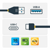 StarTech.com 0.5 m USB to USB C Cable - M/M - USB 3.1 (10Gbps) - USB A to USB C Cable - USB 3.1 Type C Cable — USB31AC50CM