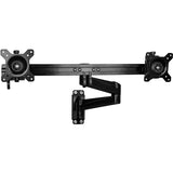 StarTech.com Wall Mount Dual Monitor Arm, Articulating Ergonomic VESA Wall Mount for 2x 24" (11lb/5kg) Screens, Adjustable Crossbar — ARMDUALWALL