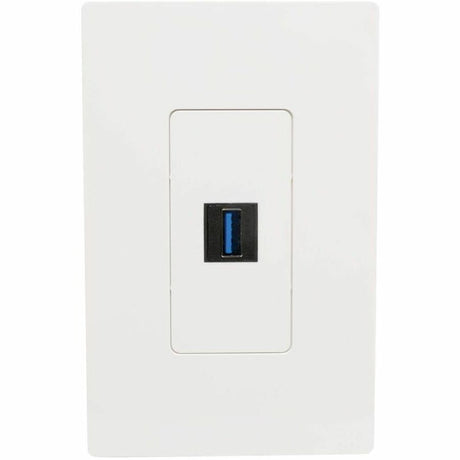 Eaton Tripp Lite Series USB 3.0 All-in-One Keystone/Panel Mount Coupler Cable (F/F), Angled Connector, Black, 1 ft. (0.31 m) — U325-001-KPA-BK