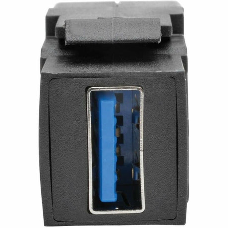 Eaton Tripp Lite Series USB 3.0 All-in-One Keystone/Panel Mount Coupler Cable (F/F), Angled Connector, Black, 1 ft. (0.31 m) — U325-001-KPA-BK