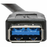 Eaton Tripp Lite Series USB 3.0 All-in-One Keystone/Panel Mount Coupler Cable (F/F), Angled Connector, Black, 1 ft. (0.31 m) — U325-001-KPA-BK