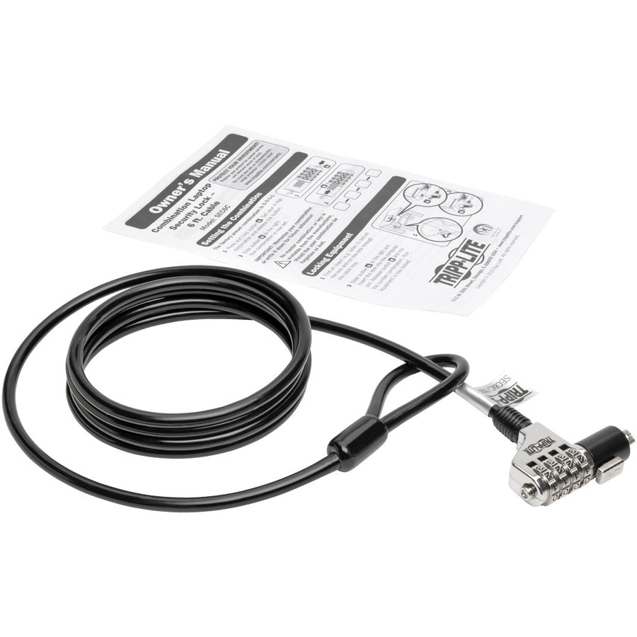 Eaton Tripp Lite Series Security Lock for Laptops and Peripherals, 4-Digit Combination, 6 ft. (1.83 m) Cable — SEC6C