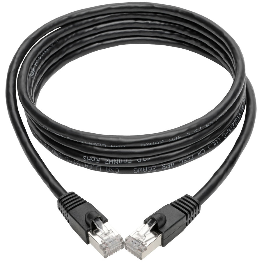 Eaton Tripp Lite Series Cat6a 10G Snagless Shielded STP Ethernet Cable (RJ45 M/M), PoE, Black, 7 ft. (2.13 m) — N262-007-BK