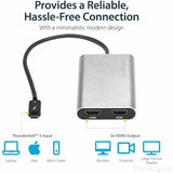 StarTech.com Thunderbolt 3 to Dual HDMI 2.0 Adapter - 4K 60Hz Dual Monitor TB3 HDMI Video Adapter - Thunderbolt 3 Certified -Mac & Windows — TB32HD24K60