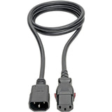 Eaton Tripp Lite Series Power Extension Cord, Locking C13 to C14 PDU Style - 10A, 250V, 18 AWG, 4 ft. (1.22 m) — P004-L04