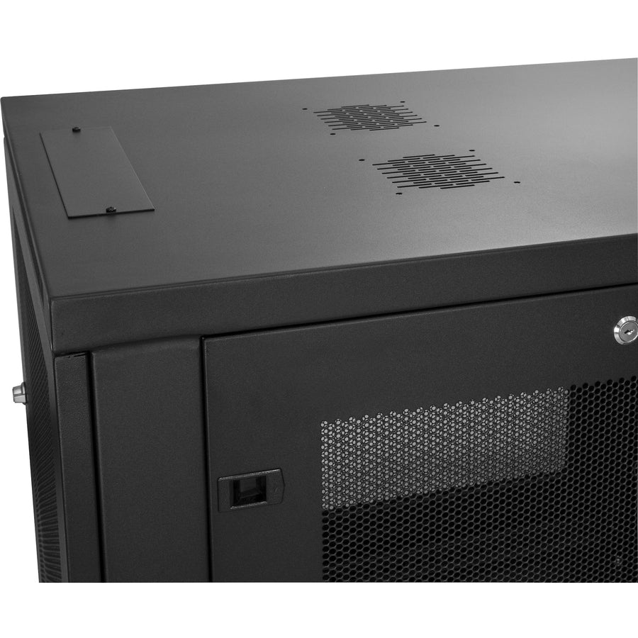 StarTech.com 12U 19" Server Rack Cabinet 4 Post Adjustable Depth 2-30" w/Casters/Cable Management/1U Shelf, Locking Doors and Side Panels — RK1233BKM