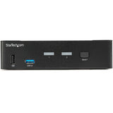 StarTech.com 2 Port DisplayPort KVM Switch - 4K 60Hz - Single Display - UHD DP 1.2 USB KVM Switch with USB 3.0 Hub & Audio - TAA Compliant — SV231DPU34K