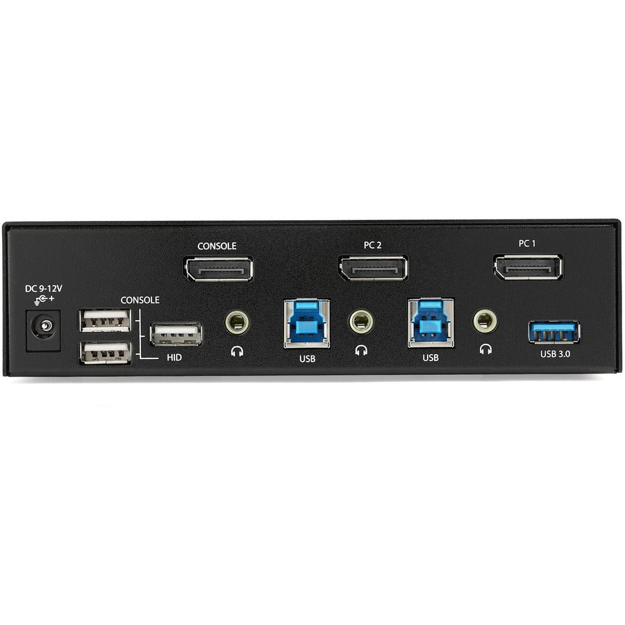 StarTech.com 2 Port DisplayPort KVM Switch - 4K 60Hz - Single Display - UHD DP 1.2 USB KVM Switch with USB 3.0 Hub & Audio - TAA Compliant — SV231DPU34K